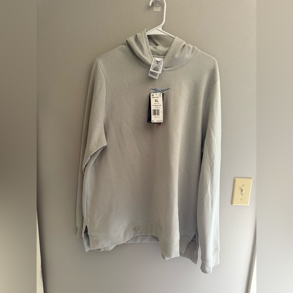 Reebok Hoodie Women SZ XL Grey Fleece Pull Over Logo New Casual Outerwear Jacket